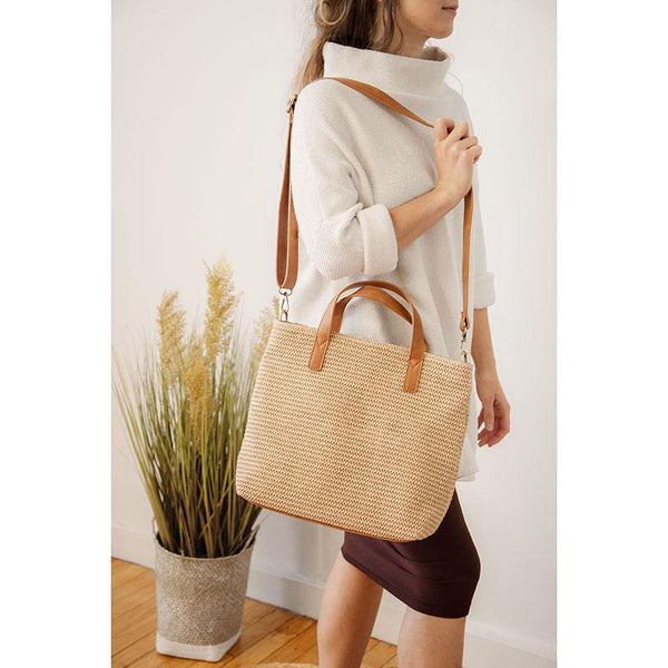 Lucy Straw Convertible Tote
