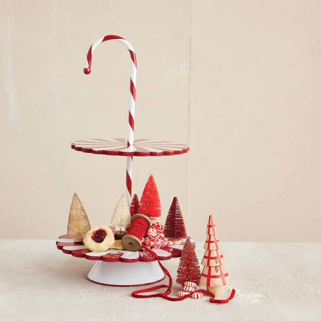 Candy Cane Tiered Tray