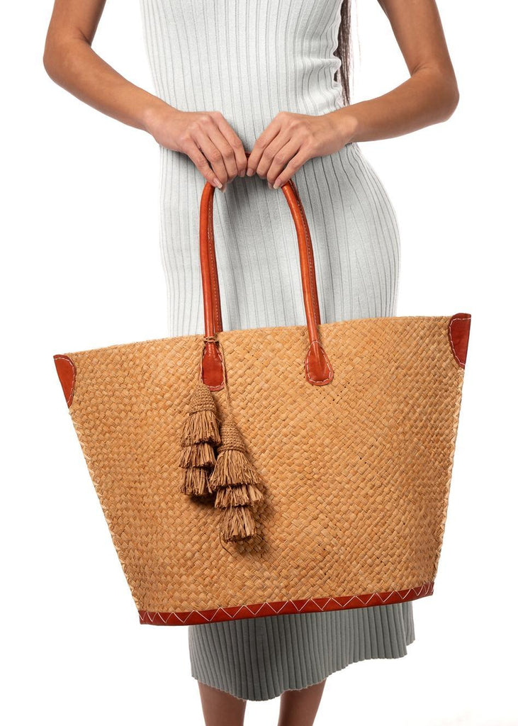 Santa Ynez Small Woven Straw Tote