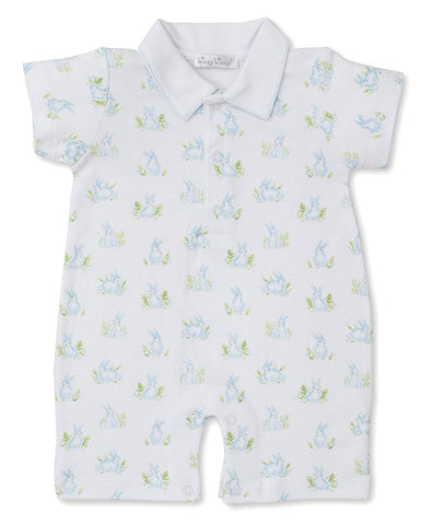 Cotton Hollow Blue Playsuit