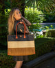 Zafran 3 Color Block Straw Bag