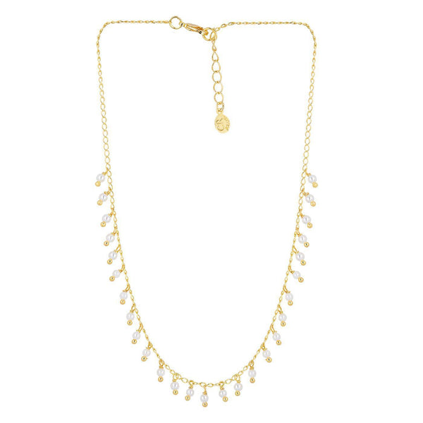Stone Pearl Necklace 18K