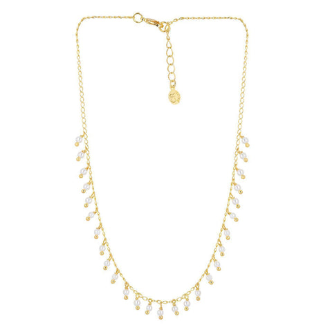 Stone Pearl Necklace 18K