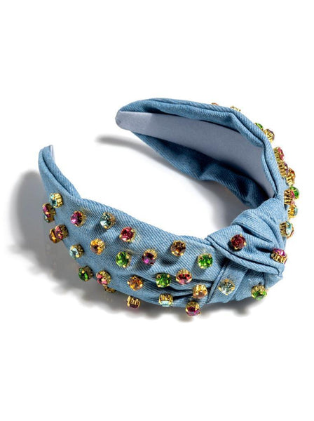 Denim Embellished Headband