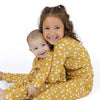 Golden Blooms Ribbed Bamboo Footie Romper