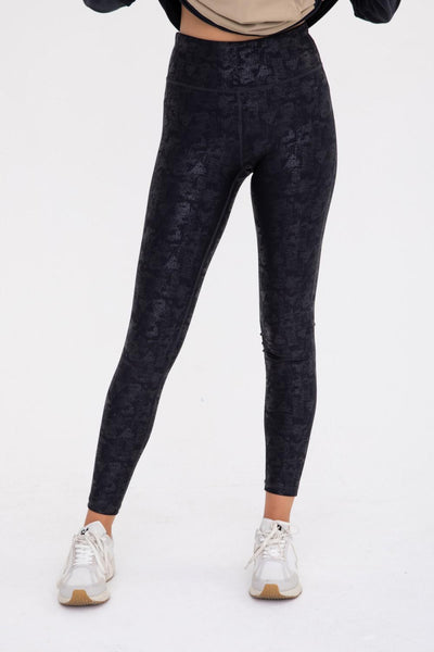 Black Crackle Foil Legging