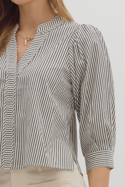 Stripey Collar Blouse