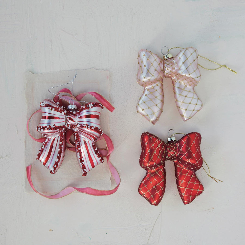 Glass Bow Ornament