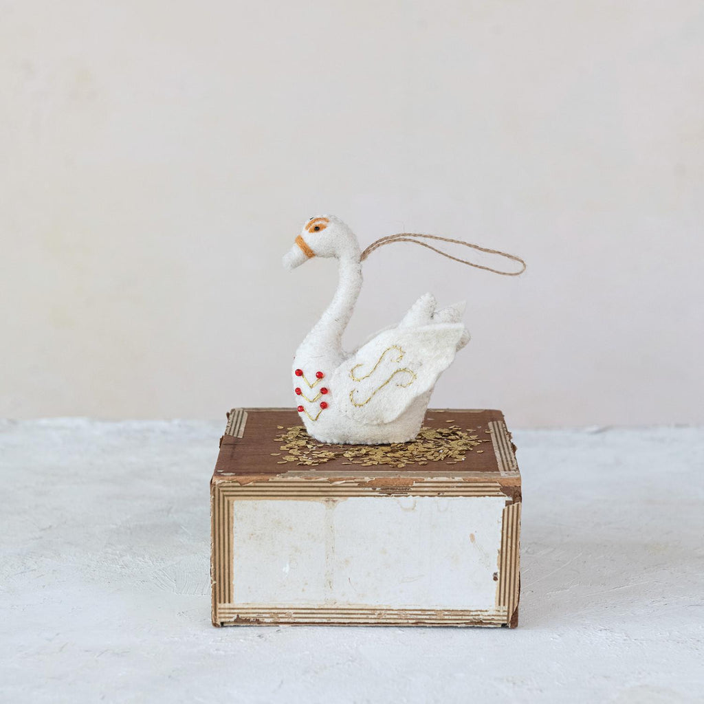 Felt Swan Ornament