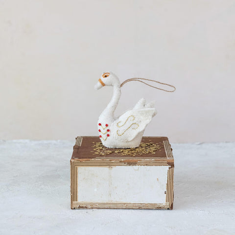 Felt Swan Ornament