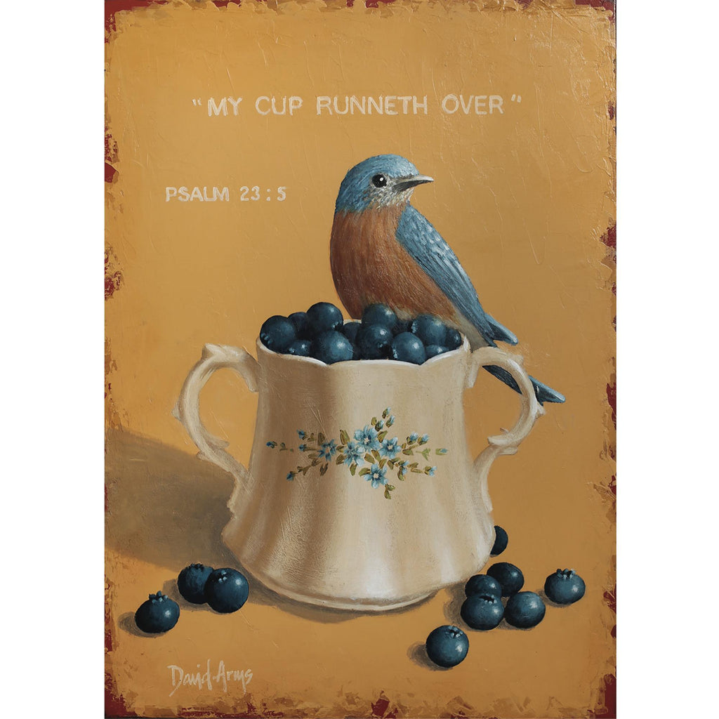 My Cup Runneth Over (Blueberries) Greeting Card
