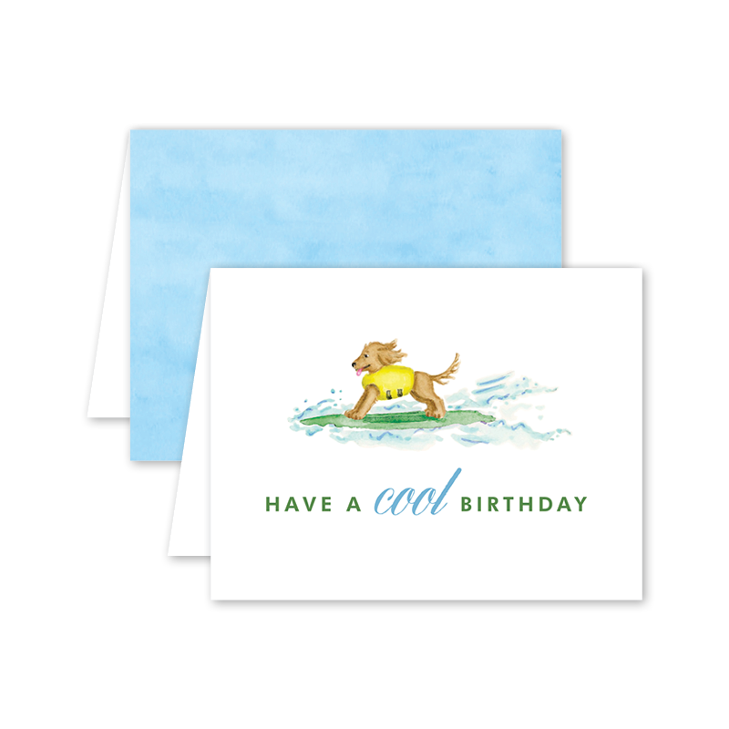 Surf's Up Pup Birthday Card