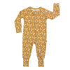 Golden Blooms Ribbed Bamboo Footie Romper
