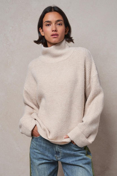 Wang Oatmeal High Neck Sweater