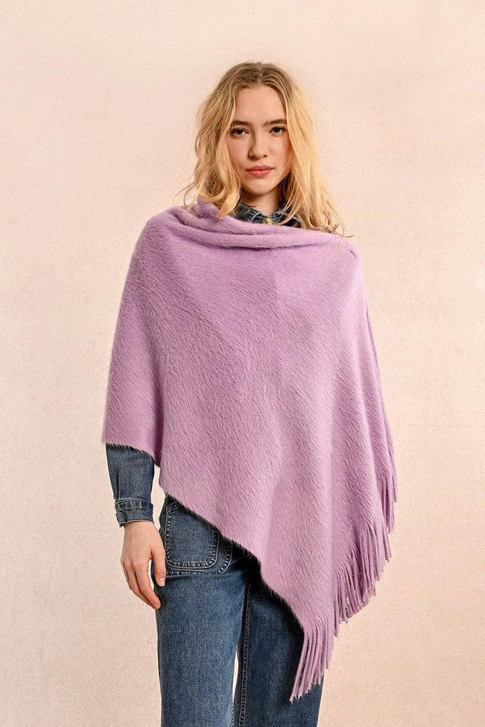 Mauve Fringed Poncho