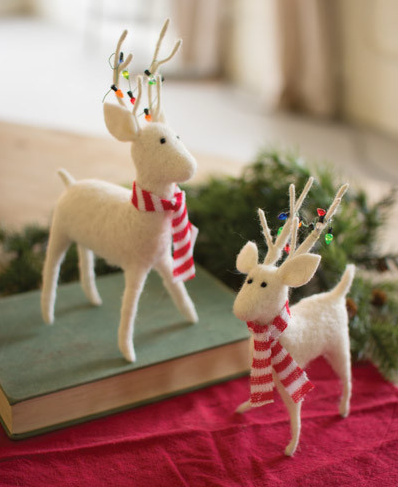 White Felt Deer