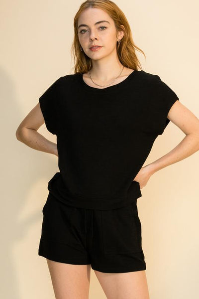 Black Lounge Short Set