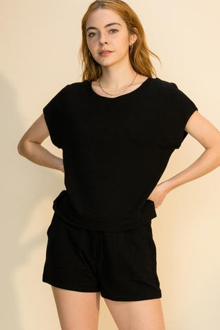 Black Lounge Short Set