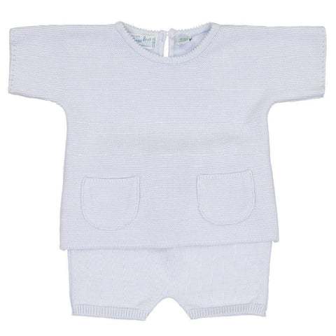 Blue Knit Short Set
