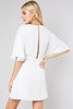 Flutter White Wrap Dress