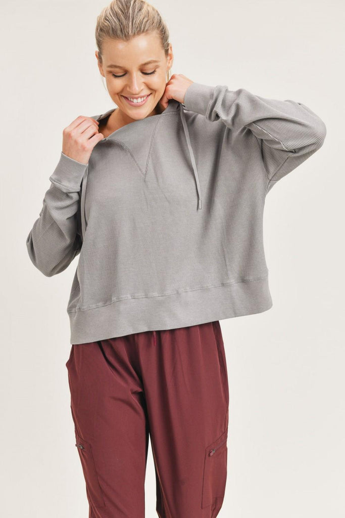 Grey Waffle Hoodie