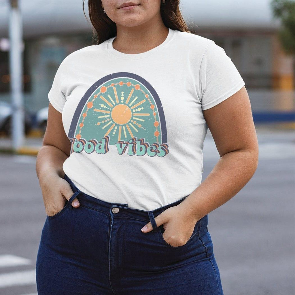White Good Vibes Sunbow Tee