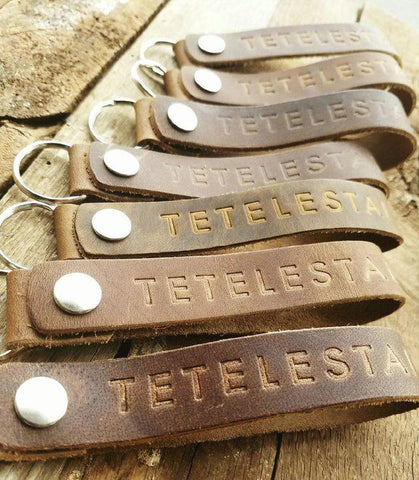 Tetelestai Leather Keychains