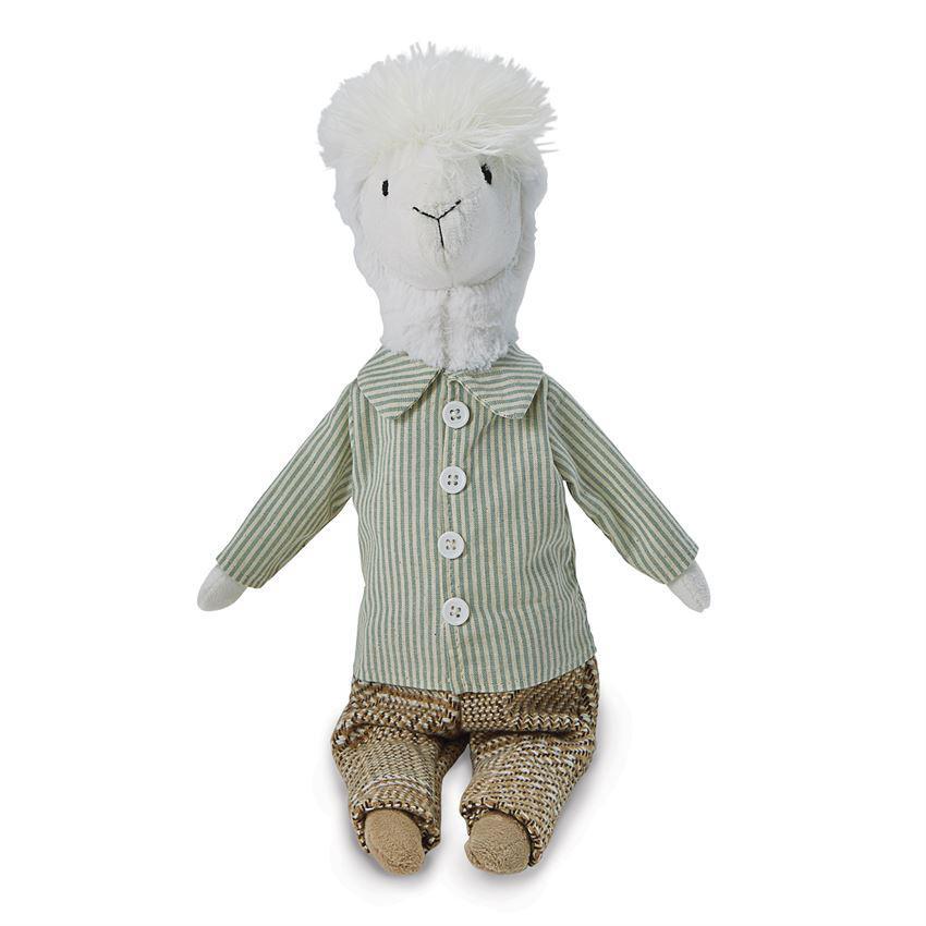 Stripe Plush Llama Doll