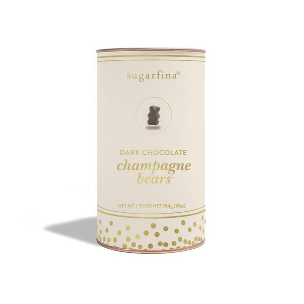 Dark Chocolate Champagne Bears Gift Canister