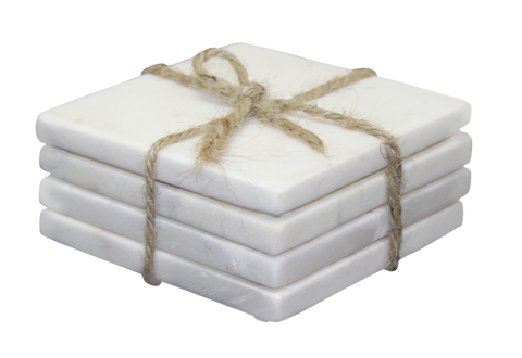 Natural Marble Coaster Set