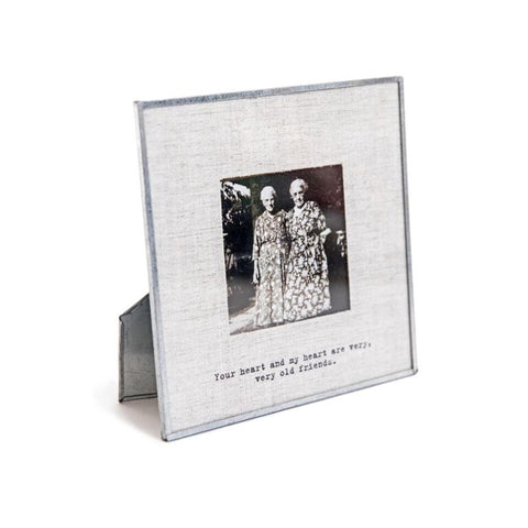 Square Glass & Linen Photo Frame