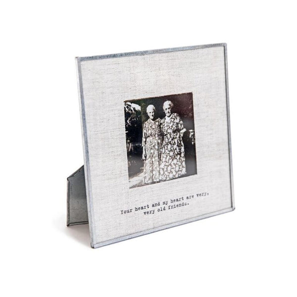Square Glass & Linen Photo Frame