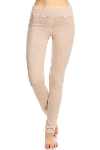 Taupe Washed Jeggings