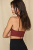 Burgundy Ribbed Crop Brami