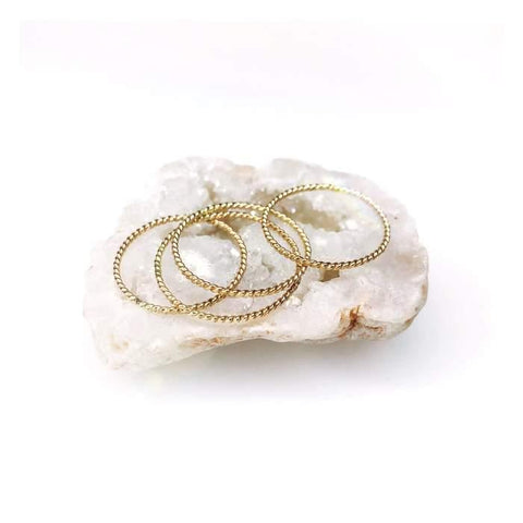 Gold Rope Stacker Ring