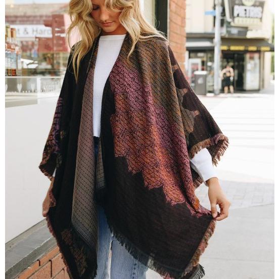 Floral Medallion Paisley Ruana