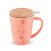 Bailey Peach and Copper Ceramic Tea Mug & Infuser