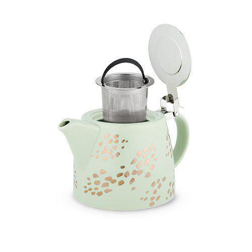 Harper Champagne Dots Ceramic Teapot & Infuser