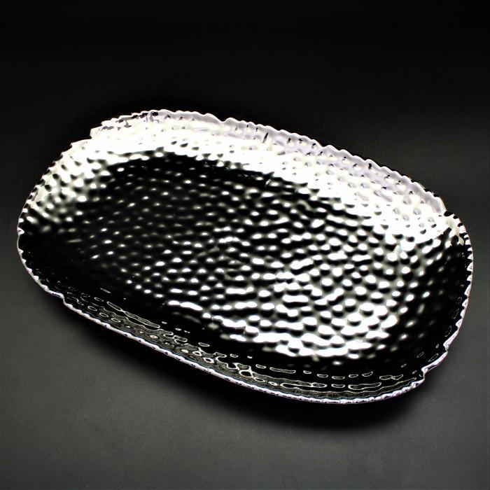 Silver Porcelain Oval Tray