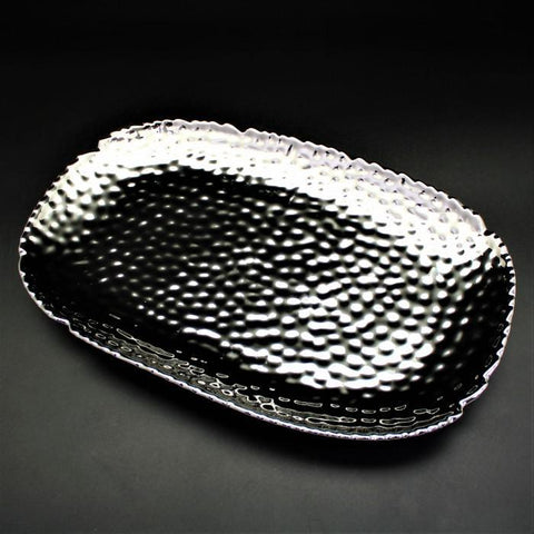 Silver Porcelain Oval Tray