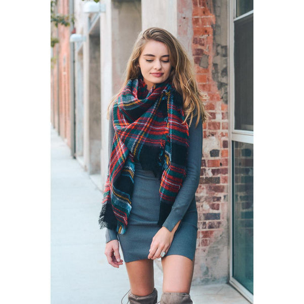 Classic Plaid Blanket Scarf