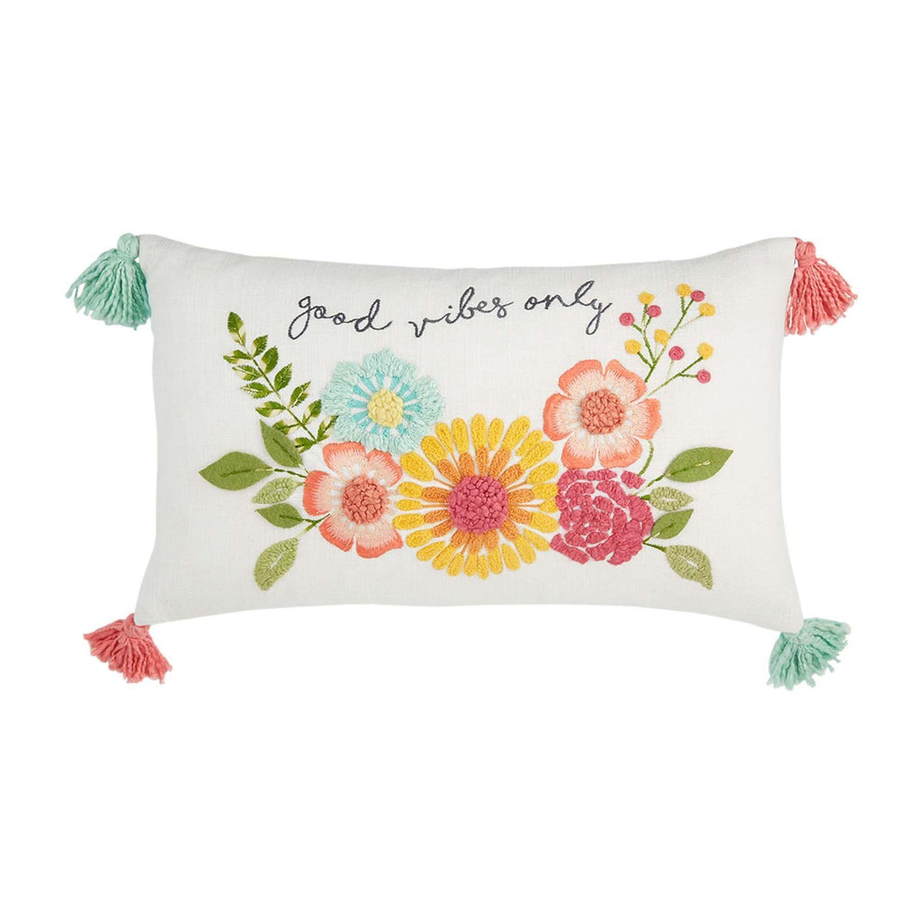 Good Vibes Floral Lumbar Pillow