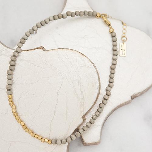 Golden Row Grey Choker