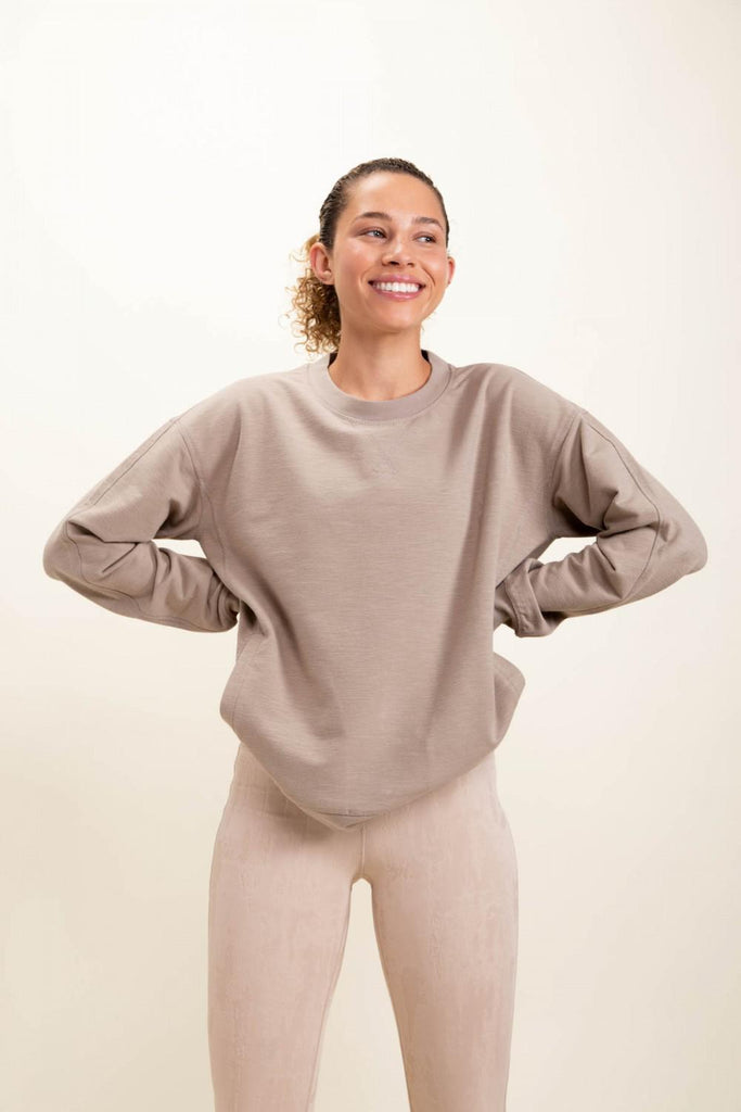 Taupe Slub Crewneck