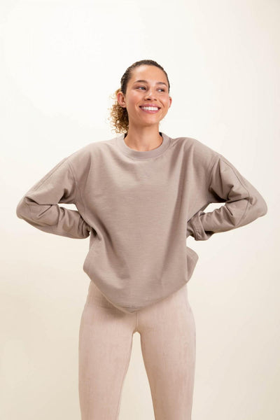 Taupe Slub Crewneck