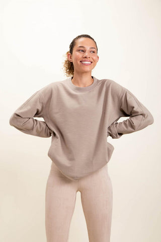 Taupe Slub Crewneck