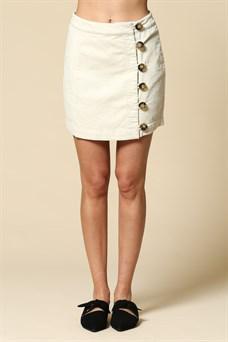 Corduroy Button Down Skirt