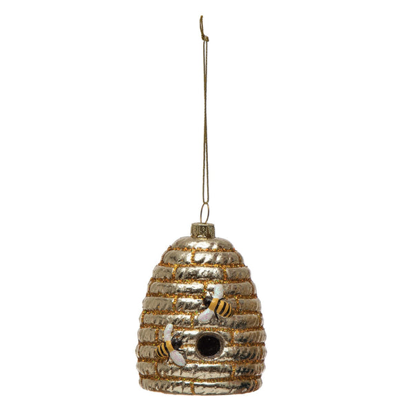 Handpainted Bee Hive Ornament