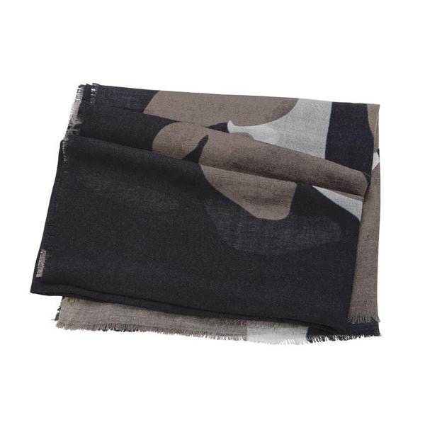 Black Floral Scarf