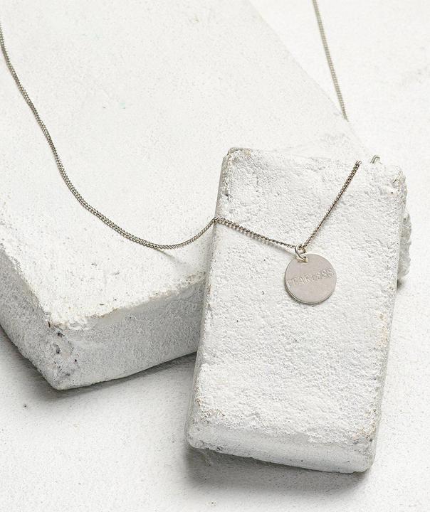 Silver Disc Pendant Necklace